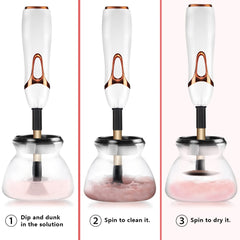 Automatisk rengöring och torkning av sminkborstar